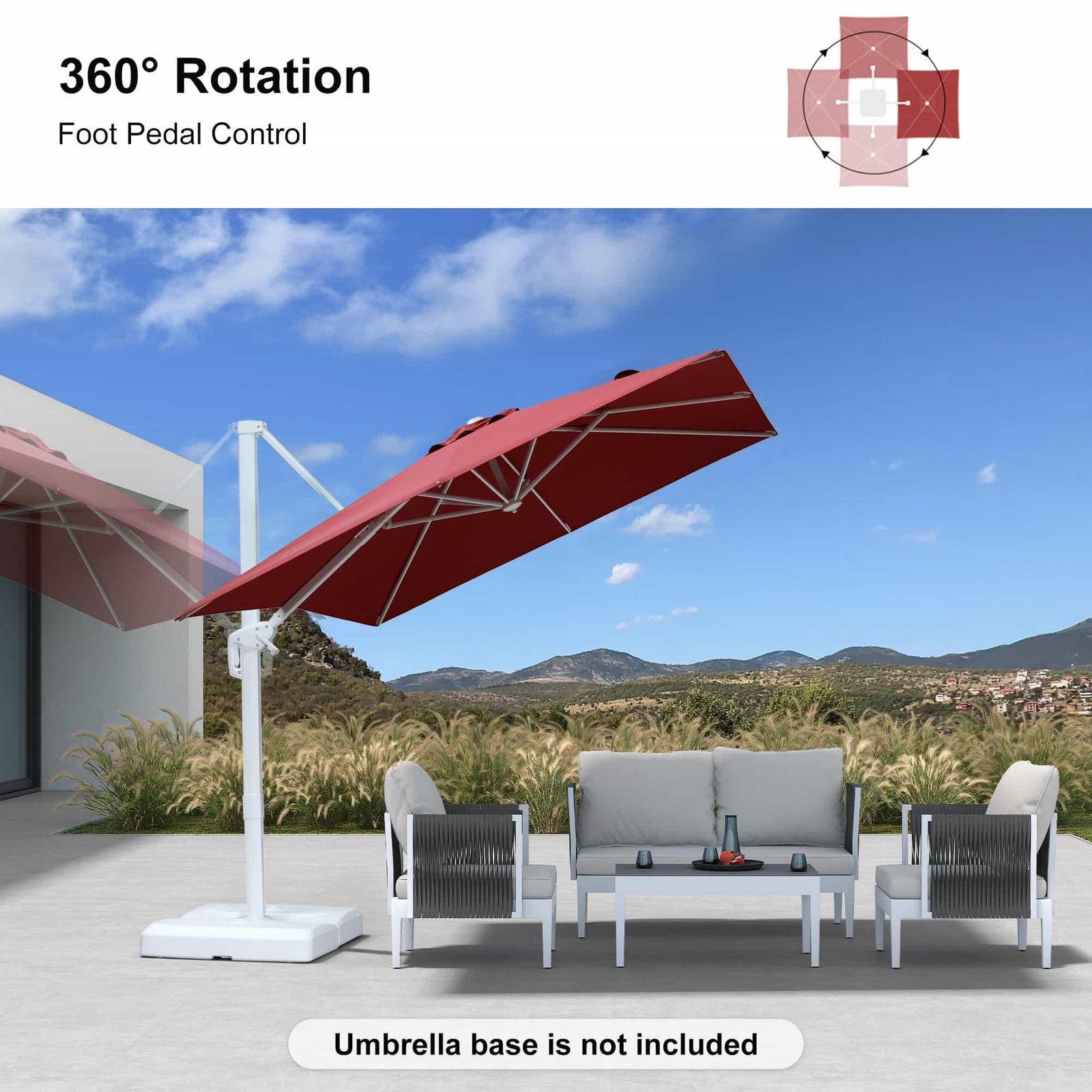 Morden White Outdoor Umbrella Premium Aluminum Patio Cantilever Pool Sun Umbrellas - Image 64