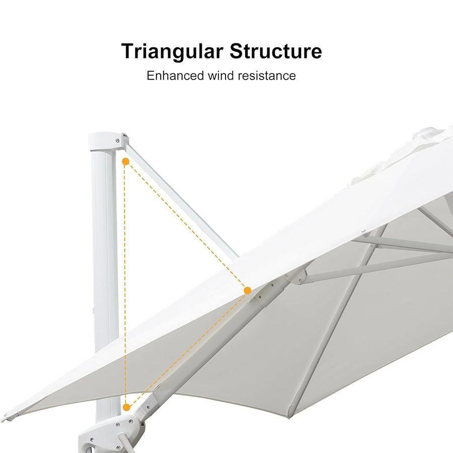 Morden White Outdoor Umbrella Premium Aluminum Patio Cantilever Pool Sun Umbrellas - Image 8