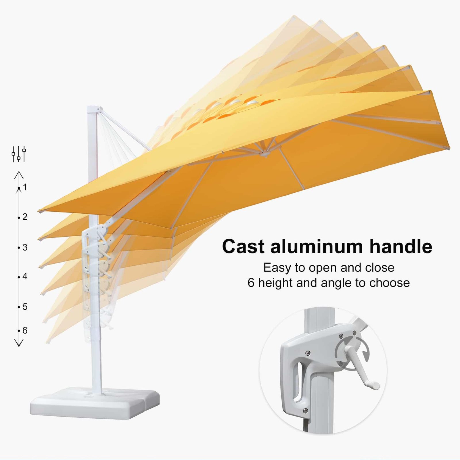 Morden White Outdoor Umbrella Premium Aluminum Patio Cantilever Pool Sun Umbrellas - Image 92