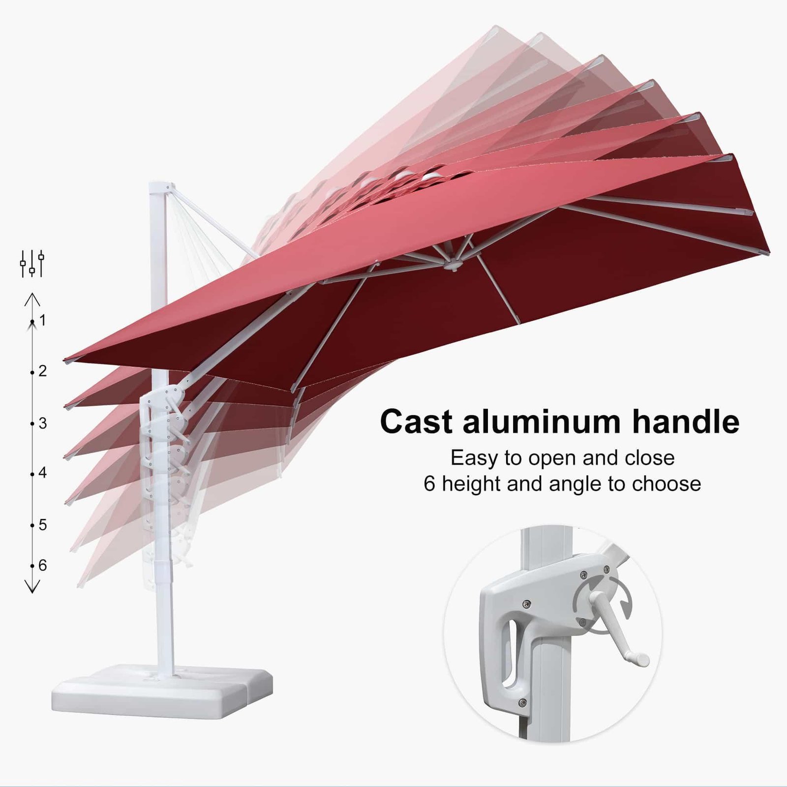 Morden White Outdoor Umbrella Premium Aluminum Patio Cantilever Pool Sun Umbrellas - Image 93