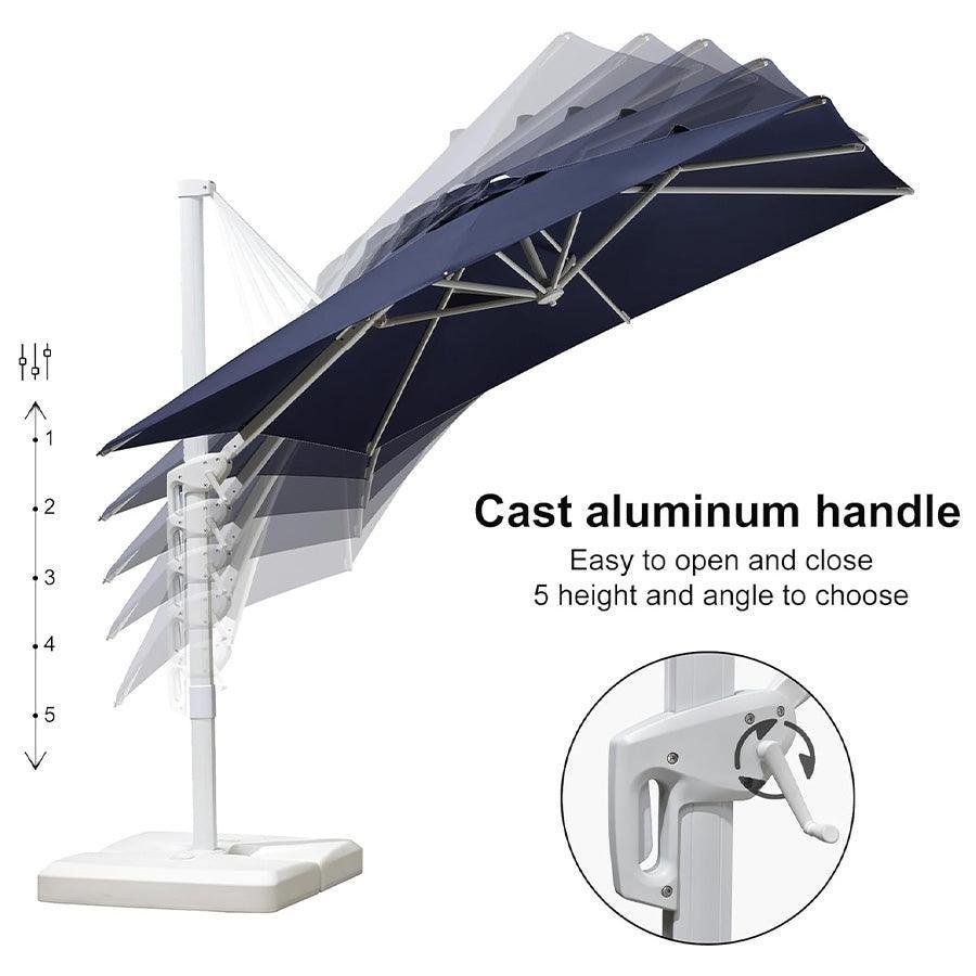 Morden White Outdoor Umbrella Premium Aluminum Patio Cantilever Pool Sun Umbrellas - Image 28