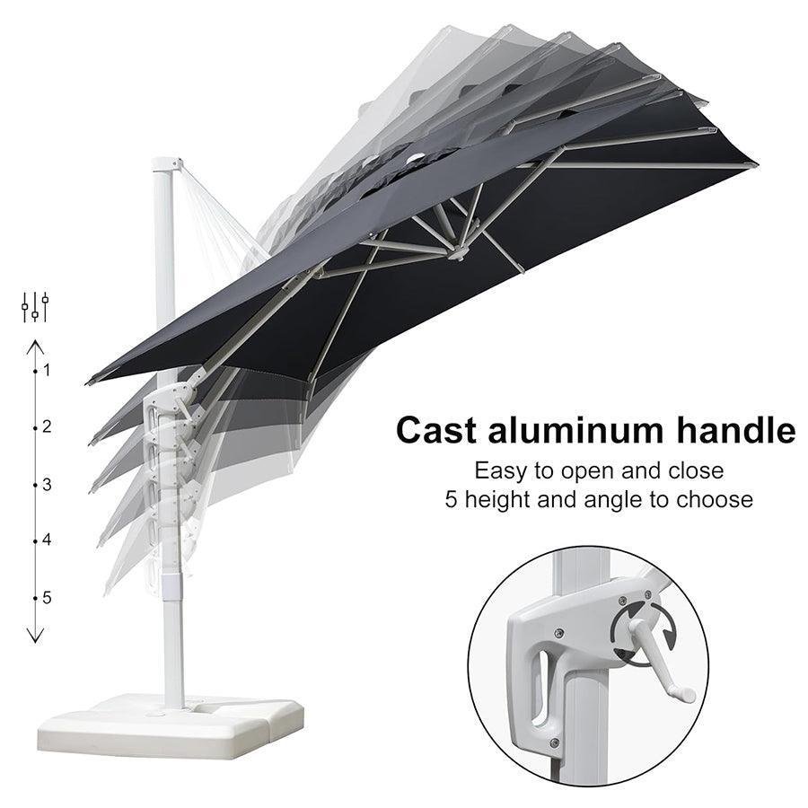 Morden White Outdoor Umbrella Premium Aluminum Patio Cantilever Pool Sun Umbrellas - Image 34