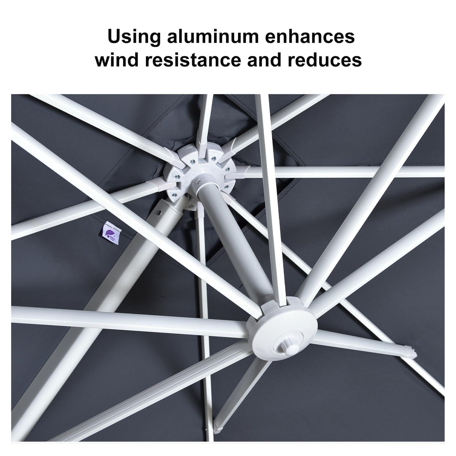 Morden White Outdoor Umbrella Premium Aluminum Patio Cantilever Pool Sun Umbrellas - Image 41