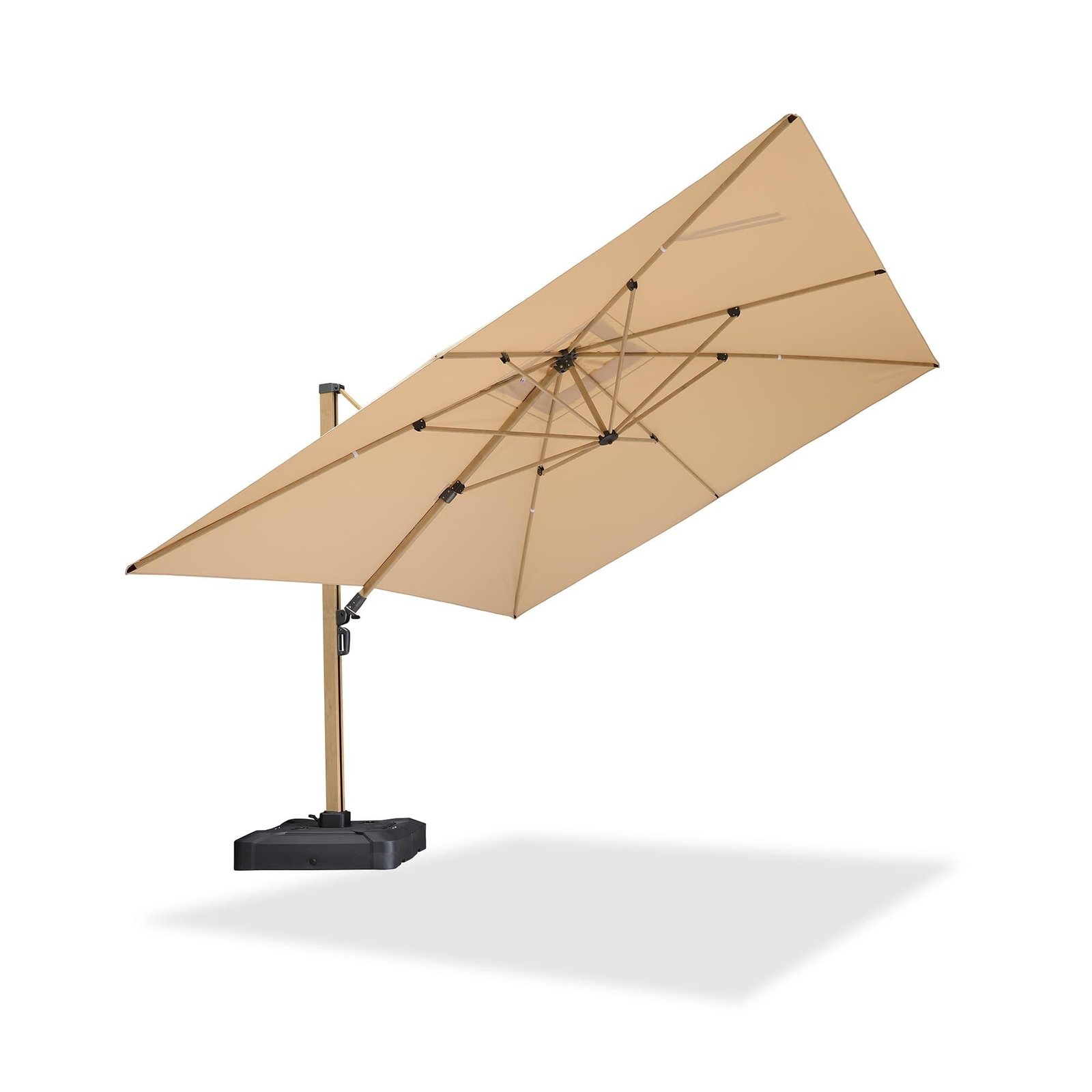 Wood Grain Cantilever Patio Umbrella Aluminum Outdoor Umbrellas - Image 99