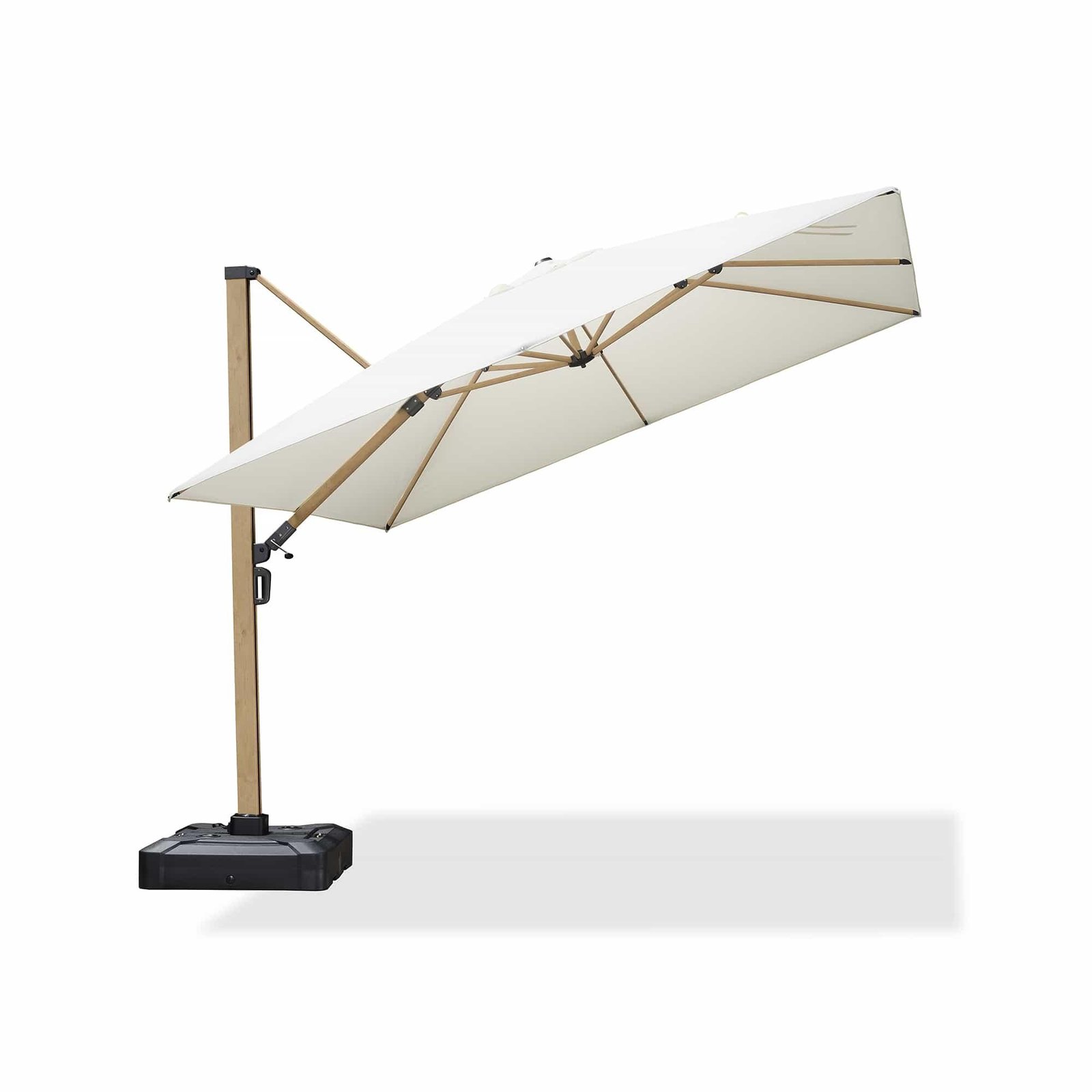 Wood Grain Cantilever Patio Umbrella Aluminum Outdoor Umbrellas - Image 8