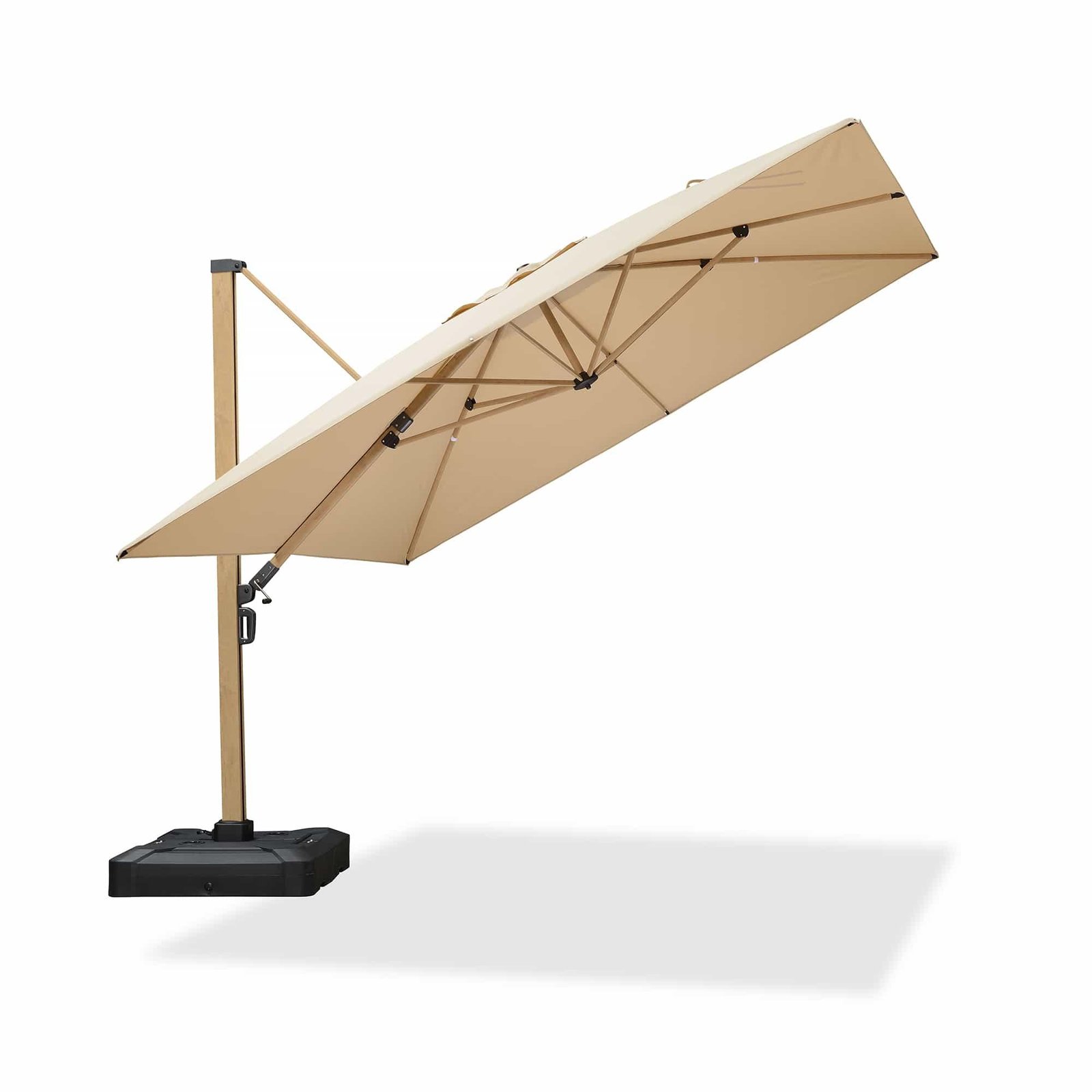 Wood Grain Cantilever Patio Umbrella Aluminum Outdoor Umbrellas - Image 71