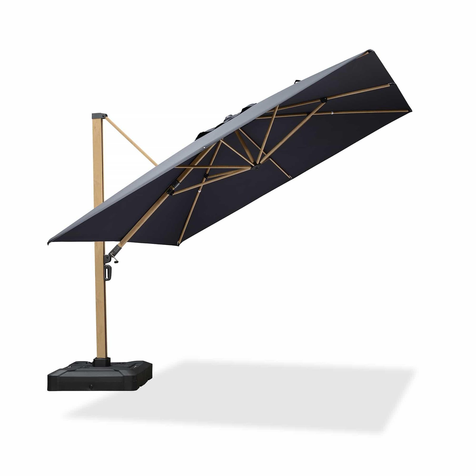 Wood Grain Cantilever Patio Umbrella Aluminum Outdoor Umbrellas - Image 84