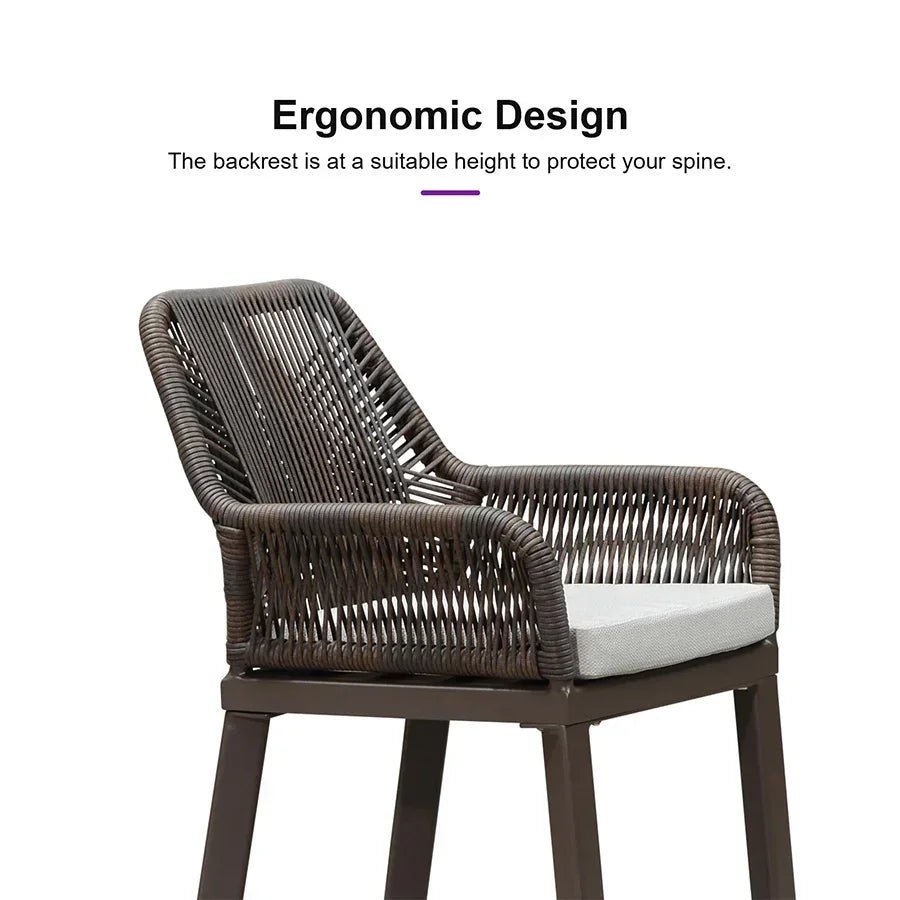 Modern Bar Stools Aluminum Bar Stool with Cushion for Indoor and Outdoor, Kitchen Island - Image 46